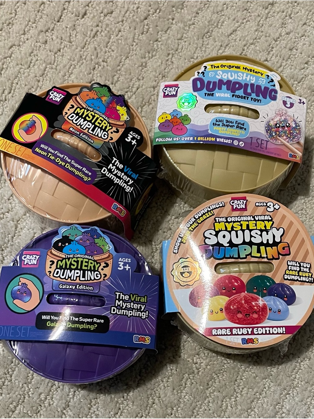 Mystery Squishy Dumpling Authentic RMS - Assorted 4 pack bundle - SHIPS FAST